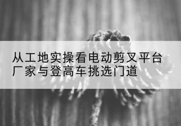 濉溪电动剪叉升降平台厂家-从工地实操看电动剪叉平台厂家与登高车挑选门道